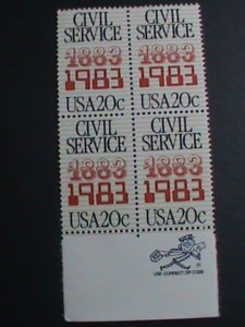 ​UNITED STATES-1983 SC#2053 CIVIL SERVICE   MNH BLOCK OF 4 VERY FINE