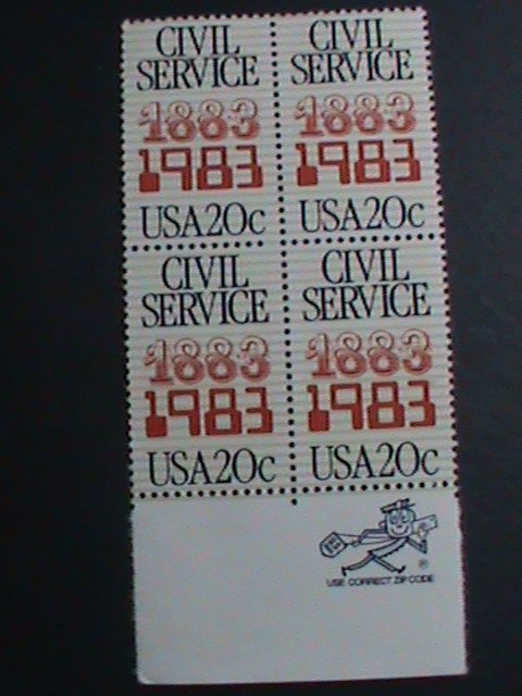 ​UNITED STATES-1983 SC#2053 CIVIL SERVICE   MNH BLOCK OF 4 VERY FINE