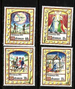 Bahamas-Sc#763-6- id8-Unused NH set-Christmas-1992-