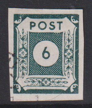 Germany East-Saxony #15N5 used 1945 numerals  6pf  Imperf.  black blue green