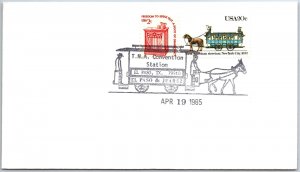 US SPECIAL EVENT POSTMARK COVER T.N.A. CONVENTION AT EL PASO TEXAS 1985 TYPE B