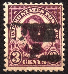 1923, US 3c, Abraham Lincoln, Used, Sc 555