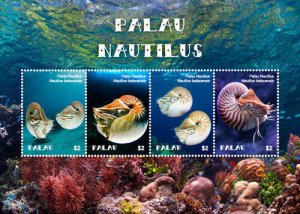 Palau 2018 - Nautilus Shell - Sheet of 4v - Scott 1383 - MNH