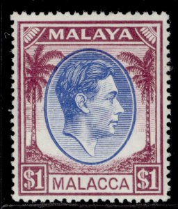 MALAYSIA - Malacca GVI SG15, $1 blue & purple, NH MINT. Cat £22.