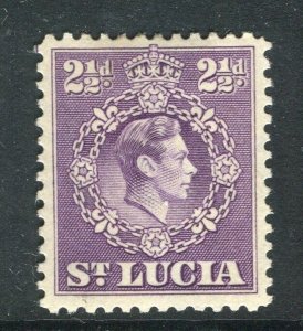 ST.LUCIA; 1938 early GVI portrait issue Mint hinged Shade of 2.5d. value