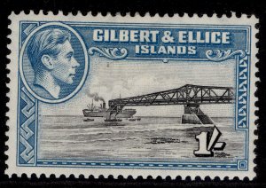 GILBERT & ELLICE IS GVI SG51a, 1s brownish black & turq-blue, M MINT. Cat £20.