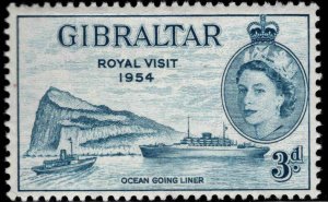 Gibraltar Scott 146 MH*  1954 Royal Visit stamp