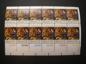 Scott 1444, 8c Christmas Nativity, PB12 #33184-9 LR, MNH Beauty