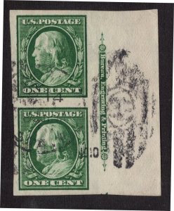 U.S. - 343 - Imprint Pair - EXTRA FINE - Used