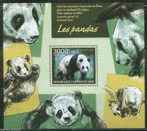 CENTRAL AFRICA 2014 PANDAS  SOUVENIR SHEET MINT NH