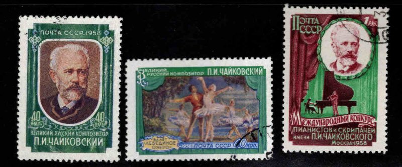 Russia Scott 2044-2046  Used, CTO 1958 Tchaikovsky Swan Lake set