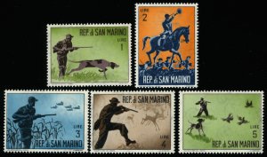 SAN MARINO Sc 529-33 MNH - 1962 - Hunting Scenes - See Description