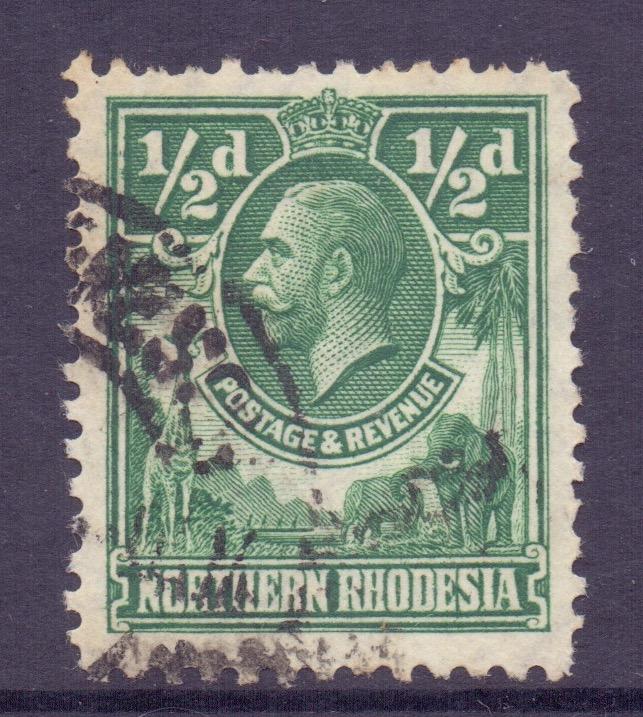 Northern Rhodesia Scott 1 - SG1, 1925 George V 1/2d used