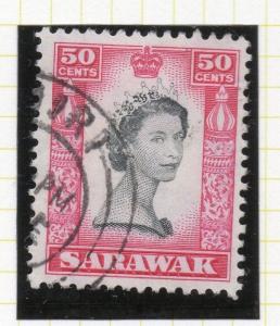 Sarawak 1955 QEII Early Issue MIRI PostmarkUsed 50c. 242344