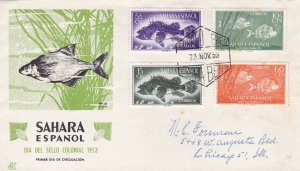 Spanish Sahara # 70-71, B27-28, Fish, First Day Cover