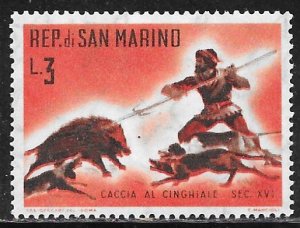 San Marino 479: 3l Wild boar hunt, MH, F-VF