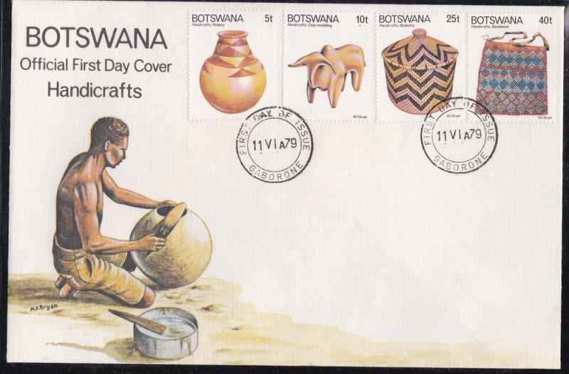 Botswana # 230-233, Handicrafts, First Day Cover