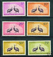 Guinea Scott 223-228 MNH** 1961 bird set CV $5.40