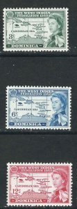 Dominica 161-63 SG 159-61 MNH F/VF 1958 SCV $1.95