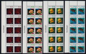 Palau 9-19 Imprint Blocks of 10 MNH Fish, Coral, Shells, Turtle