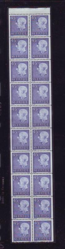 Sweden Sc671a 1967 45 ore King stamp bklt pane NH