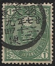 JAPAN  1883  Sc 72, Used  1s  UPU Koban, VF
