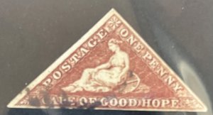 1863 Cape of Good Hope Triangle 1p USED #12