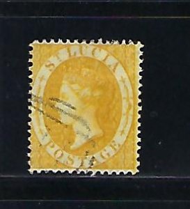 ST. LUCIA SCOTT #12 -1864 4P (YELLOW)  PERF 14- USED