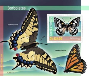 Sao Tome & Principe Butterflies Stamps 2020 MNH Monarch Butterfly Insects 1v S/S