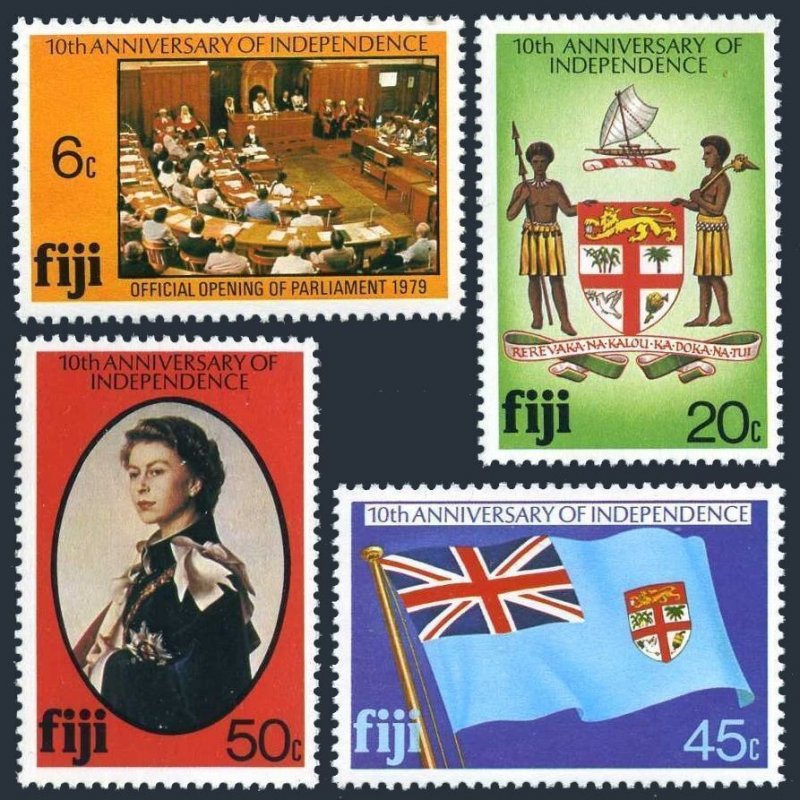 Fiji 434-437, MNH. Michel 428-431. Parliament, Coat of Arms, Flag, QE II. 1980.