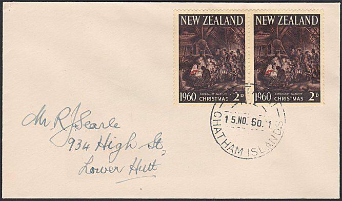 NEW ZEALAND 1960 cover WAITANGI / CHATHAM ISLANDS cds......................87739