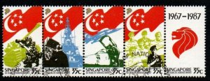 SINGAPORE SG553a 1987 NATIONAL SERVICE FROM MINIATURE SHEET USED