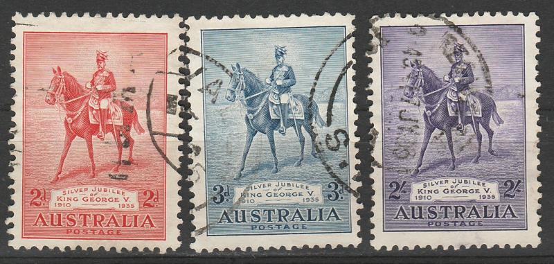 AUSTRALIA 1935 KGV SILVER JUBILEE SET USED