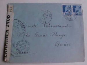 ALGERIA 2 DIFF. CENSORS 1943 ORAN TO POW GENEVA