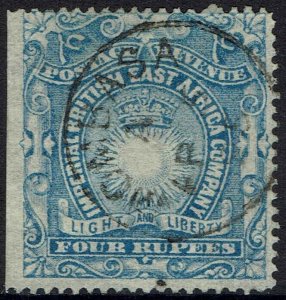 BRITISH EAST AFRICA 1890 LIGHT AND LIBERTY 4R USED