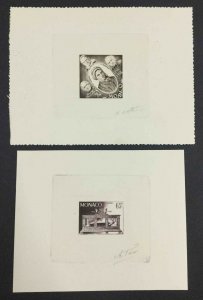 MOMEN: MONACO SC #412-422 SET OF 11 LOURDES 1958 SHEETS PROOFS SIGNED LOT #63467