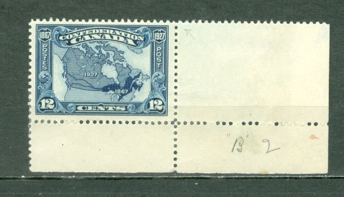 CANADA 1927 MAP #145 CORNER STAMP MINT HEAVY HINGED...$20.00