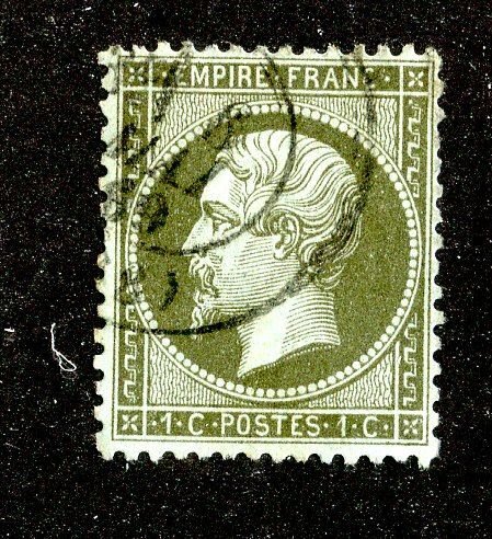 `1862 France Sc # 22 used cv. $30 ( 2460 WX )