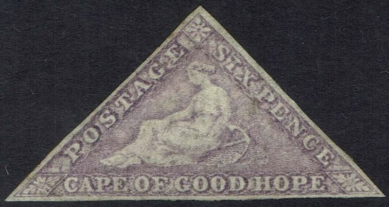 CAPE OF GOOD HOPE 1863 TRIANGLE 6D DLR PRINTING 