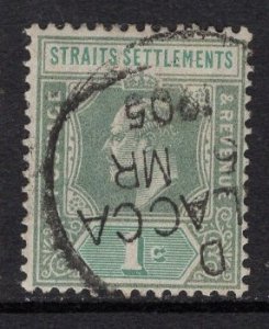 Straits Settlements  #93  used  1902  Edward VII  1c  green