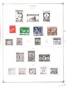 Collection Korea Scott Album Pages, 1949/1970, Cat $274 Mint & Used