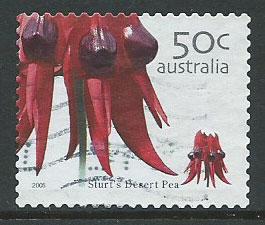 Australia SG 2534e Perf 13   Used  Sturt’s Desert Pea