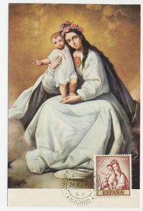 Maximum card Spain 1962 Madonna and Child