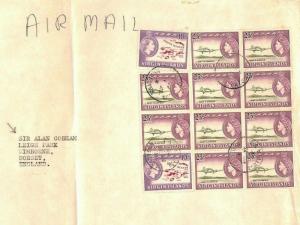 BRITISH VIRGIN ISLANDS Cover Air Mail Pictorials Block Franking 1969 Ap569