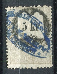 AUSTRIA; 1870s classic early Revenue issue fine used 5Kr. value