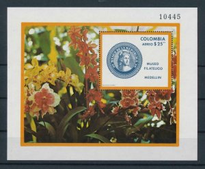 [105853] Colombia 1977 Philatelic Museum flora flowers orchids Souv. Sheet MNH