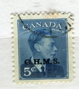 CANADA; 1950s early GVI Official ' OHMS ' Optd. fine used 5c. value