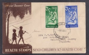 NEW ZEALAND - 1949 HEALTH STAMPS SOUVENIR COVER WITH CANCL.