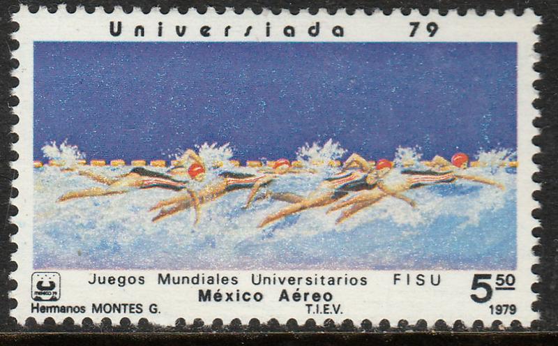 MEXICO C613, SWIMMING University Games. MINT, NH, F-VF.