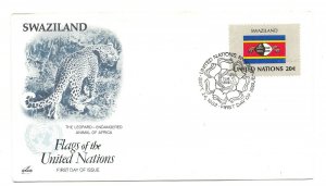 United Nations #383 Flag Series 1982, Swaziland, ArtCraft, FDC